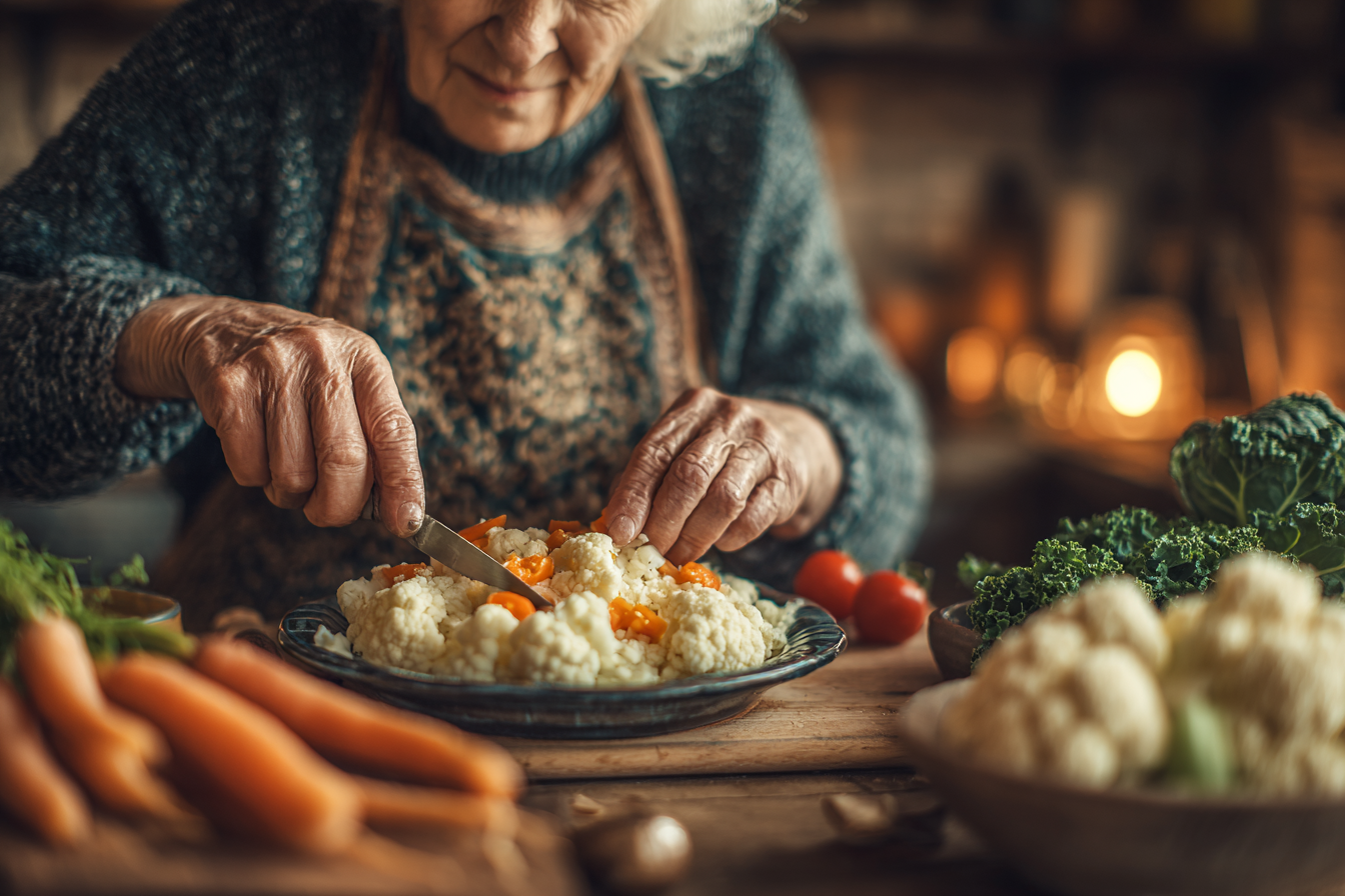 Seniori bucurându-se de o masă sănătoasă împreună
